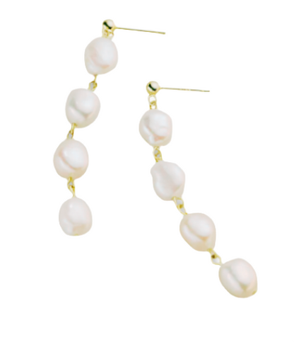 Kate Long Pearl Drop Earrings