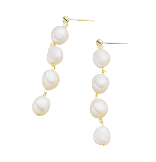 Kate Long Pearl Drop Earrings