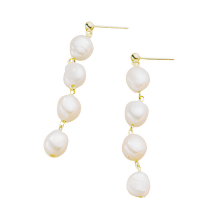 Kate Long Pearl Drop Earrings